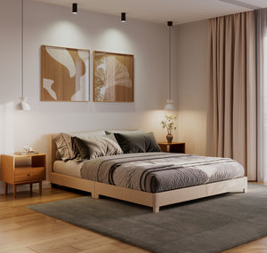 Polsterbett JUNA 160 x 200 cm beige