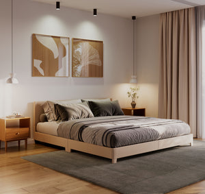 Polsterbett JUNA 180 x 200 cm beige