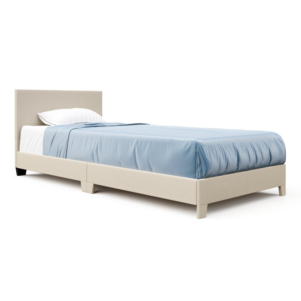 JUNA upholstered bed 90 x 200 cm beige