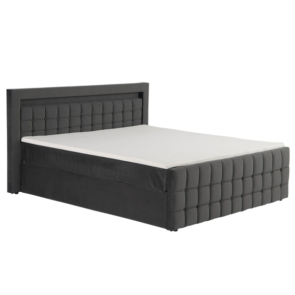 Polsterbett LED BEATA 180 x 200 cm anthrazit