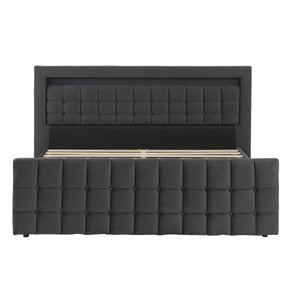 Polsterbett LED BEATA 180 x 200 cm anthrazit
