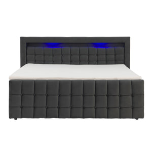 Polsterbett LED BEATA 180 x 200 cm anthrazit