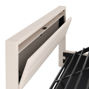 Polsterbett LED KAREN mit Stauraum 160 x 200 cm beige
