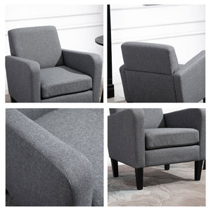 Polstersessel Einzelsessel Leinenstoff Hellgrau 66x72x74cm