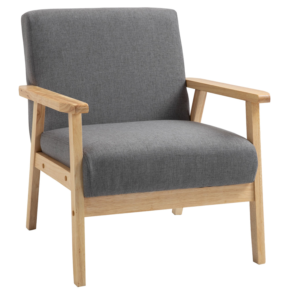 Poltrona imbottita, poltrona lounge, design scandinavo, legno massello