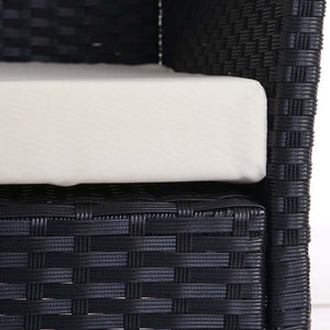 Poly-Rattan Gartenbank Halden anthrazit Kissen creme