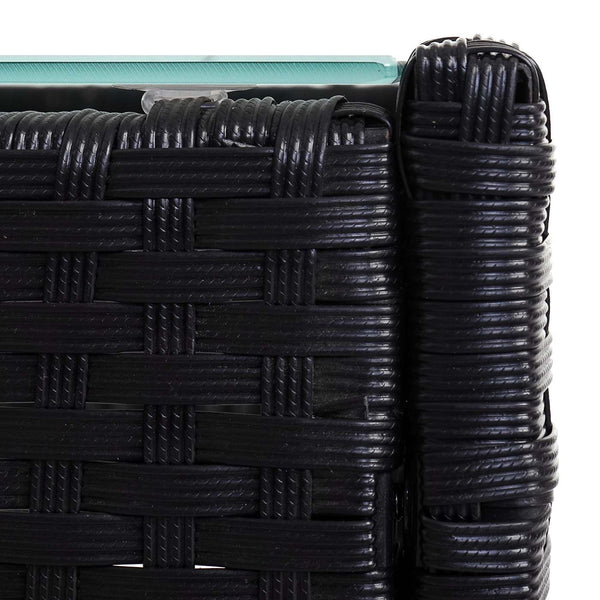 Poly-Rattan Gartentisch Halden mit Glasplatte ~ anthrazit