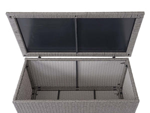 Poly-Rattan Kissenbox Basic grau 51x115x59cm ~ 250l
