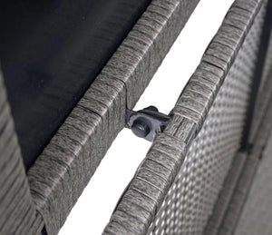 Poly-Rattan Kissenbox Basic grau 51x115x59cm ~ 250l