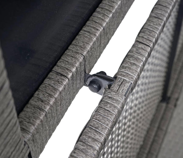 Poly-Rattan Kissenbox Basic grau 51x115x59cm ~ 250l