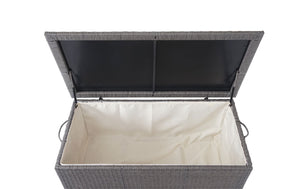 Poly-Rattan Kissenbox Premium grau 51x115x59cm ~ 250l