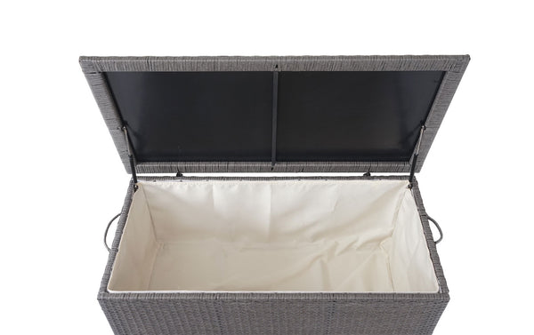 Poly-Rattan Kissenbox Premium grau 51x115x59cm ~ 250l