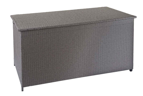 Poly-Rattan Kissenbox Premium grau 80x160x94cm ~ 950l