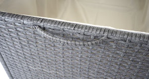 Poly-Rattan Kissenbox Premium grau 80x160x94cm ~ 950l