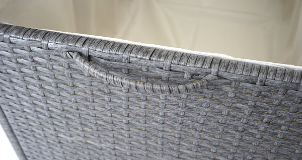 Poly-Rattan Kissenbox Premium grau 80x160x94cm ~ 950l