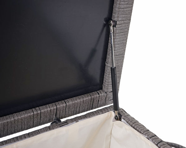 Poly-Rattan Kissenbox Premium grau 80x160x94cm ~ 950l