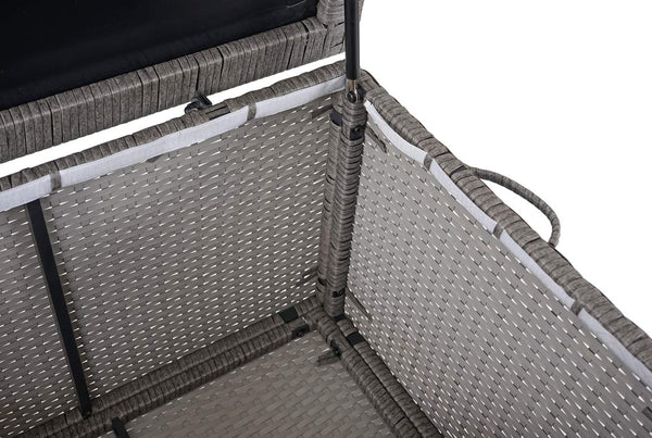 Poly-Rattan Kissenbox Premium grau 80x160x94cm ~ 950l