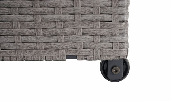 Poly-Rattan Kissenbox Premium grau 80x160x94cm ~ 950l