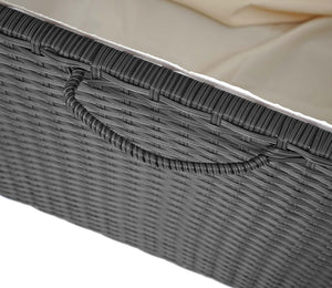 Poly-Rattan Kissenbox Premium schwarz 51x100x50cm ~ 170l