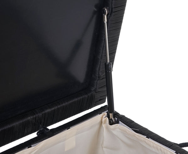 Poly-Rattan Kissenbox Premium schwarz 51x100x50cm ~ 170l