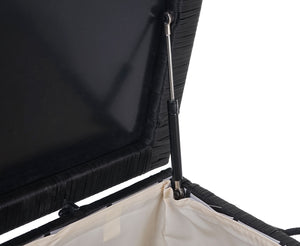 Poly-Rattan Kissenbox Premium schwarz 63x135x52cm ~ 320l