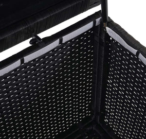 Poly-Rattan Kissenbox Premium schwarz 63x135x52cm ~ 320l