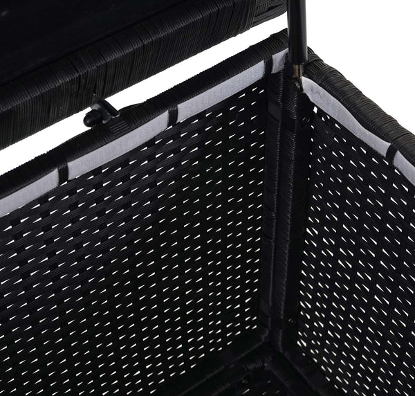 Poly-Rattan Kissenbox Premium schwarz 63x135x52cm ~ 320l