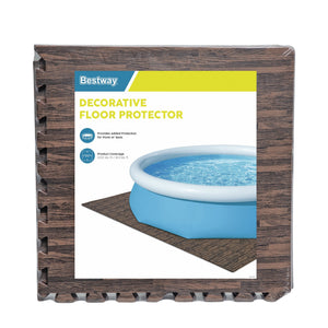 Pool Bodenschutz Fliesen Holzoptik 12er Set 50 x 50 cm