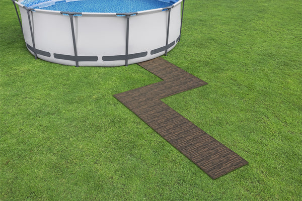 Pool Bodenschutz Fliesen Holzoptik 12er Set 50 x 50 cm