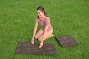 Pool Bodenschutz Fliesen Holzoptik 12er Set 50 x 50 cm