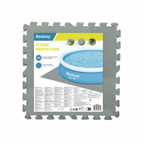 Pool Bodenschutz Fliesen grau 9er Set 50 x 50 cm
