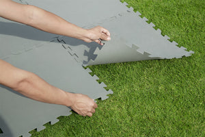 Pool Bodenschutz Fliesen grau 9er Set 50 x 50 cm