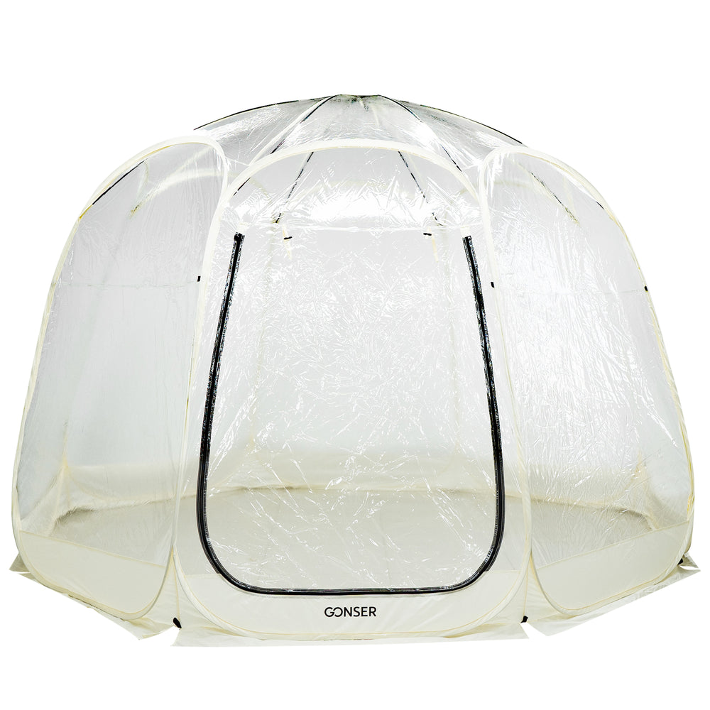 Pop-Up Bubble Zelt 8-10 Personen 380 cm transparent/weiss