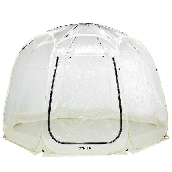 Pop-Up Bubble Zelt 8-10 Personen 380 cm transparent/weiss