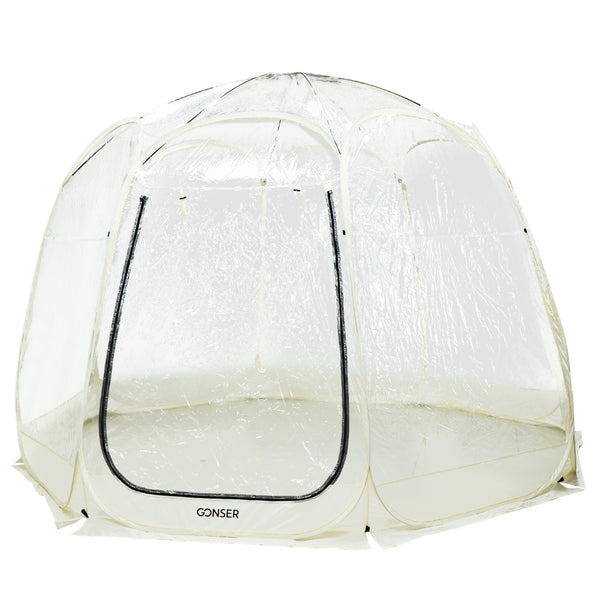 Pop-Up Bubble Zelt 8-10 Personen 380 cm transparent/weiss