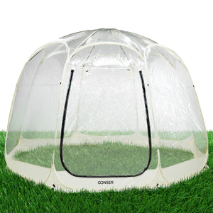 Pop-Up Bubble Zelt 8-10 Personen 380 cm transparent/weiss
