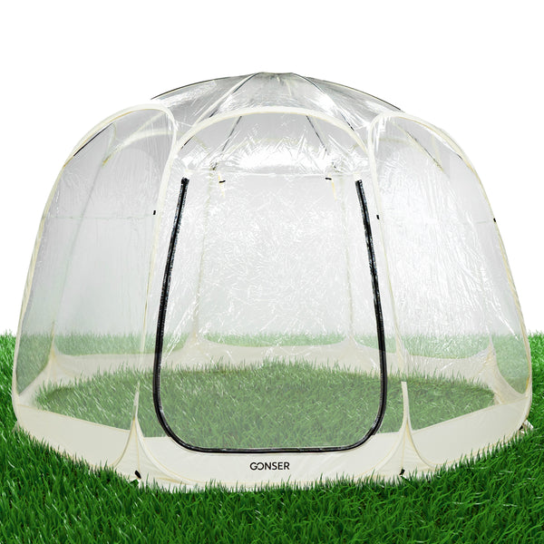 Pop-Up Bubble Zelt 8-10 Personen 380 cm transparent/weiss