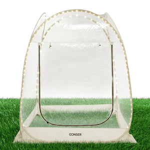 Pop-Up Bubble Zelt LED 2-3 Personen 180 cm transparent/weiss