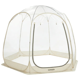Pop-Up Bubble Zelt LED 4-6 Personen 300 cm transparent/weiss