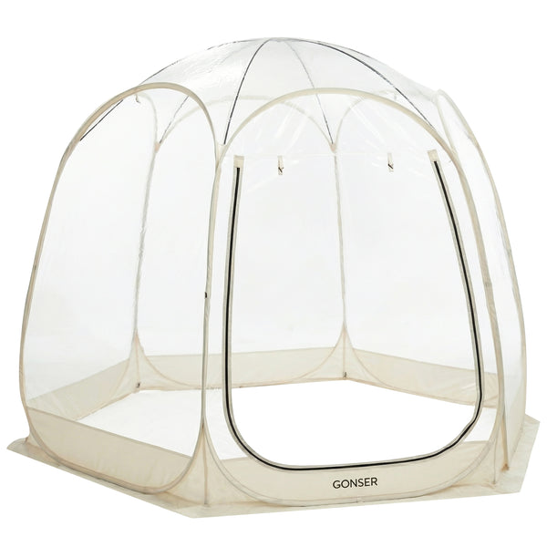 Pop-Up Bubble Zelt LED 4-6 Personen 300 cm transparent/weiss