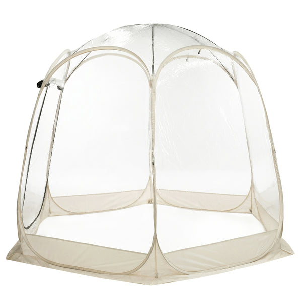 Pop-Up Bubble Zelt LED 4-6 Personen 300 cm transparent/weiss