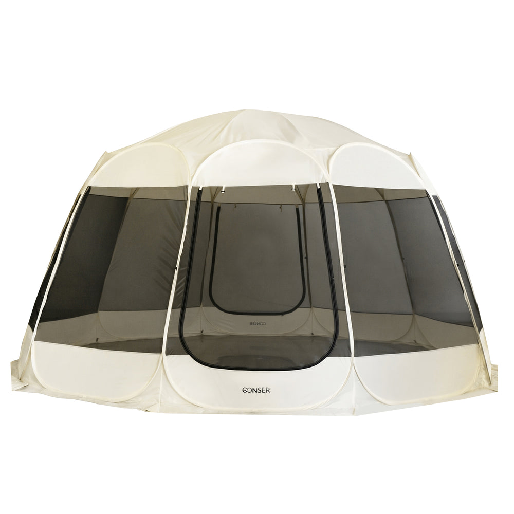 Pop-Up Pavillon LED 10-15 Personen 4.6 x 4.6 m transparent/schwarz