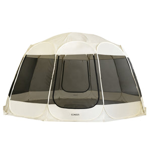 Pop-Up Pavillon LED 10-15 Personen 4.6 x 4.6 m transparent/schwarz