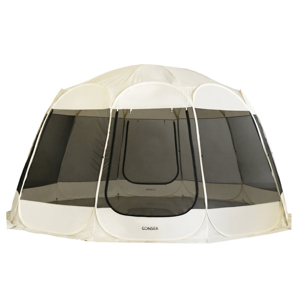 Pop-Up Pavillon LED 10-15 Personen 4.6 x 4.6 m transparent/schwarz