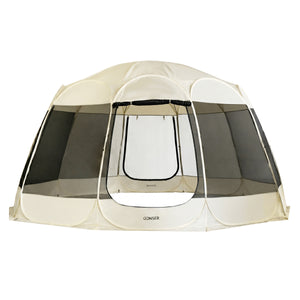 Pop-Up Pavillon LED 10-15 Personen 4.6 x 4.6 m transparent/schwarz