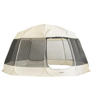 Pop-Up Pavillon LED 10-15 Personen 4.6 x 4.6 m transparent/schwarz