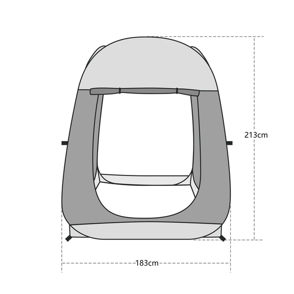 Padiglione Pop-Up LED 2-3 persone 2 x 2 m trasparente/nero