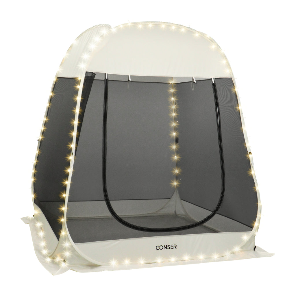 Padiglione Pop-Up LED 2-3 persone 2 x 2 m trasparente/nero