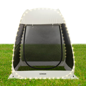 Padiglione Pop-Up LED 2-3 persone 2 x 2 m trasparente/nero