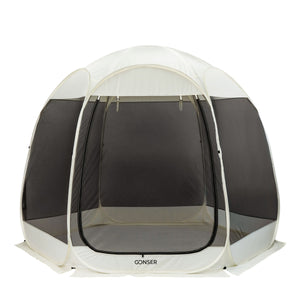 Pop-Up Pavillon LED 4-6 Personen 3 x 2 m transparent/schwarz